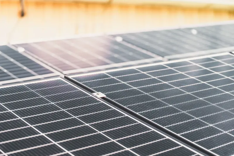 Close-up of the cells of photovoltaic solar panels